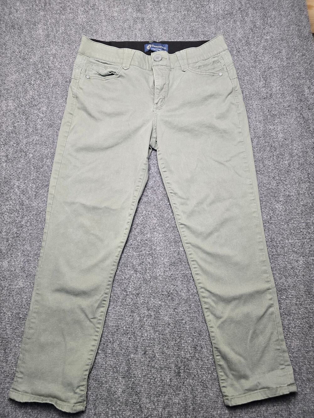 Democracy Ab Solution Pants Womens 10 Sage Green Straight Stretch Tummy Control